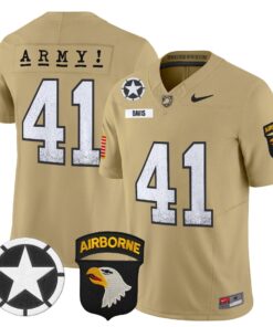 Glenn Davis Jersey 41 Army Black Knights 2025 Screaming Eagles Stitched Tan