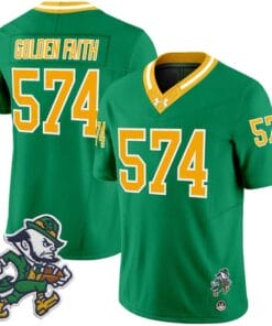 Golden Faith Jersey 574 Notre Dame 2025 Gridiron Leprechaun Edition Throwback
