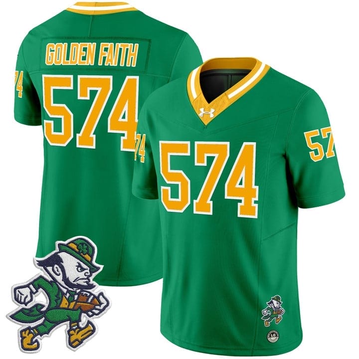 Golden Faith Jersey #574 Notre Dame 2025 Gridiron Leprechaun Edition - Image 5