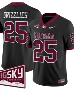 Grizzlies Jersey #25 Montana Grizzlies 2025 Vapor Limited Stitched Black Alter