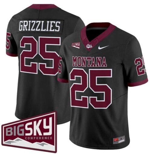 Grizzlies Jersey #25 Montana Grizzlies 2025 Vapor Limited Stitched Black Alter