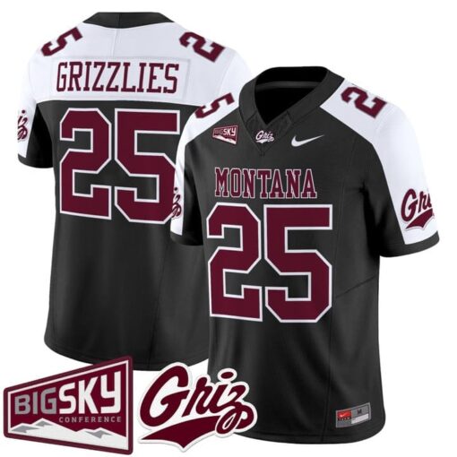 Grizzlies Jersey #25 Montana Grizzlies 2025 Vapor Limited Stitched Black Alter - Image 2