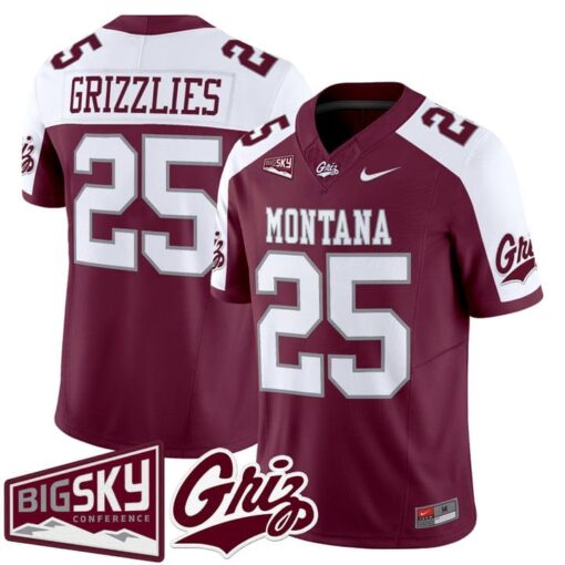 Grizzlies Jersey #25 Montana Grizzlies 2025 Vapor Limited Stitched Black Alter - Image 3