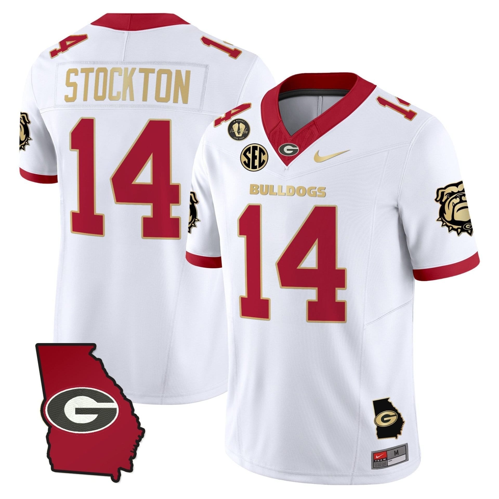 Gunner Stockton Jersey #14 Georgia Bulldogs 2025 Georgia Map, Vince Dooley Stitched - Image 5