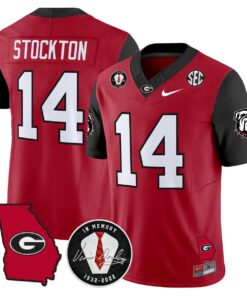 Gunner Stockton Jersey 14 Georgia Bulldogs 2025 Limited Stitched Red