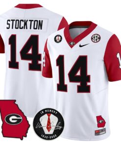 Gunner Stockton Jersey 14 Georgia Bulldogs 2025 Limited Stitched White