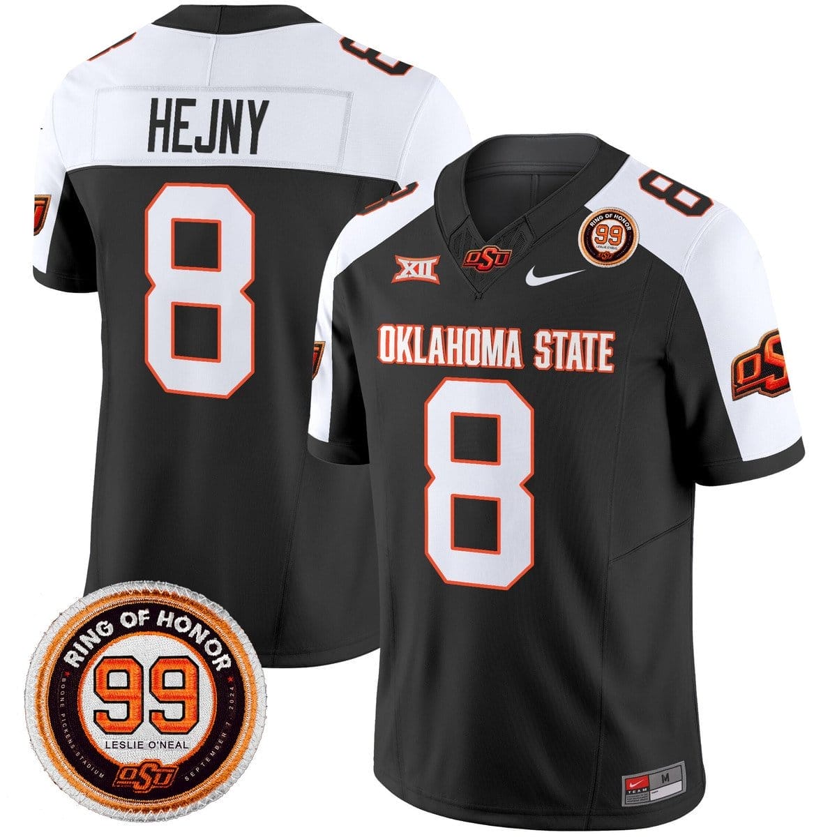 Hauss Hejny Jersey #8 Oklahoma State Cowboys 2025 Leslie O'neal Patch - Image 3