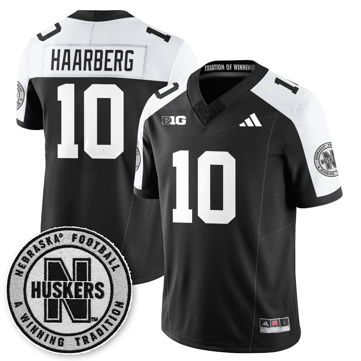 Heinrich Haarberg Jersey #10 Nebraska Football 2025 Blackout Stitched - Image 2