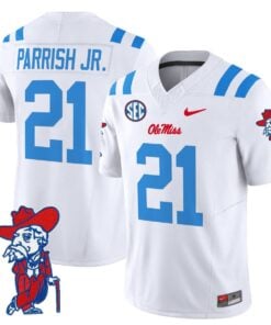 Henry Parrish Jr Jersey 21 Ole Miss Rebels 2025 Limited V2 White Limited