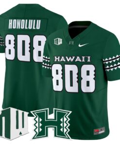 Honolulu Jersey 808 Hawai i Rainbow Warriors 2025 Vapor Stitched Green