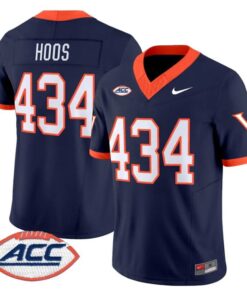 Hoos Jersey 434 Virginia Cavaliers 1995 Throwbacks Stitched Navy
