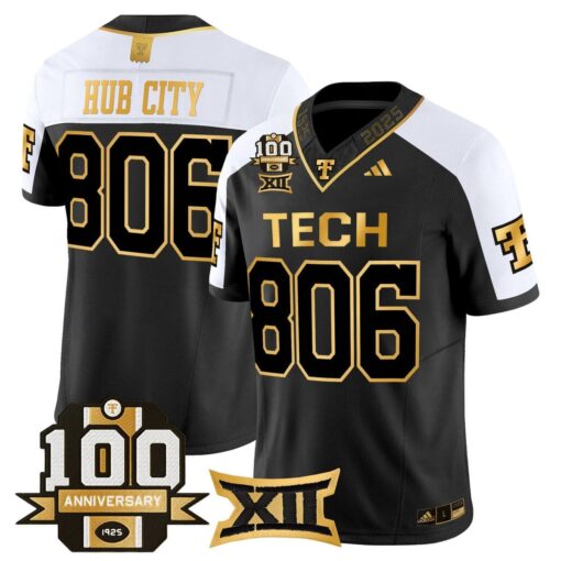 Hub City Jersey #806 Texas Tech 2025 100th Anniversary Stitched