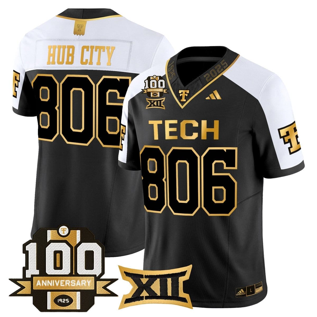 Hub City Jersey #806 Texas Tech 2025 100th Anniversary Stitched