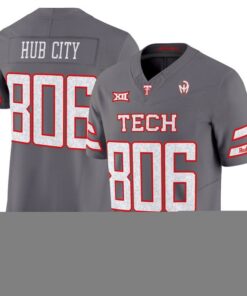 Hub City Jersey 806 Texas Tech Red Raiders Too Cold Vapor Stitched Gray 50c04083 5546 45fc 8791 fce372b0146a