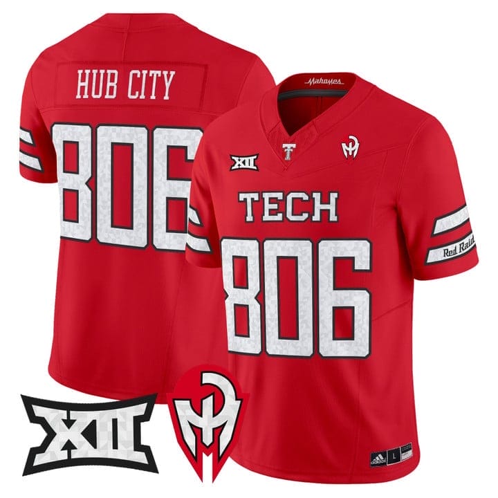 Hub City Jersey #806 Texas Tech Red Raiders Too Cold Vapor Stitched - Image 4