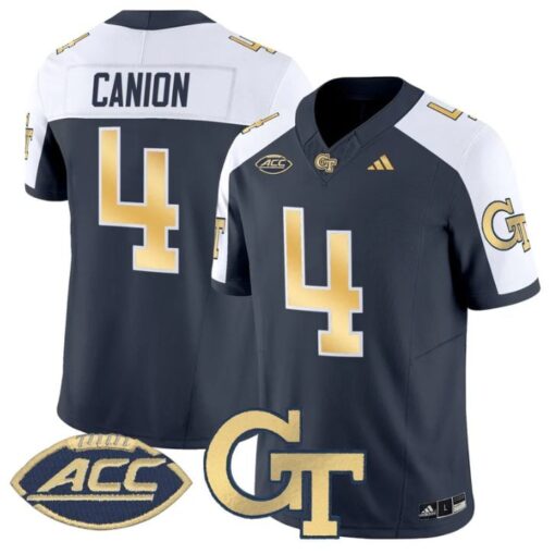 Isiah Canion Jersey #4 Georgia Tech Yellow Jackets 2025 Stitched - Image 4