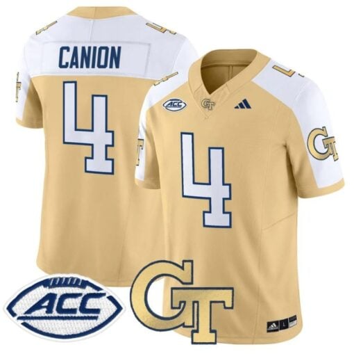 Isiah Canion Jersey #4 Georgia Tech Yellow Jackets 2025 Stitched - Image 2