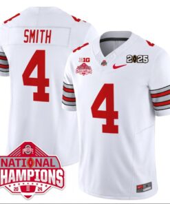 Alternative view of Jeremiah Smith Jersey #4 Ohio State 2025 CFP Patch National Champions