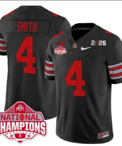 Jeremiah Smith Jersey #4 Ohio State 2025 CFP Patch National Champions