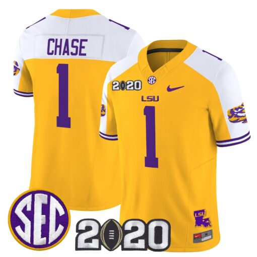 Ja'Marr Chase Jersey #1 LSU Tigers 2020 National Champions Stitched - Image 2