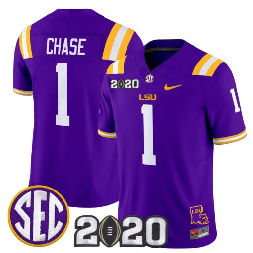 Ja'Marr Chase Jersey #1 LSU Tigers 2020 National Champions Stitched - Image 5