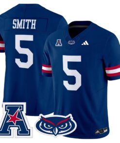 Jabari Smith Jersey 5 Florida Atlantic Owls 2025 All Stitched Blue
