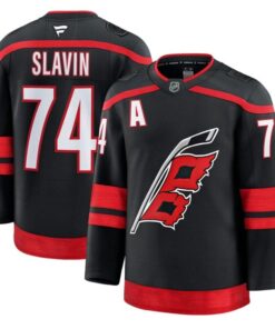 Jaccob Slavin Jersey 74 Carolina Hurricanes 2025 26 Premium Stitched Black
