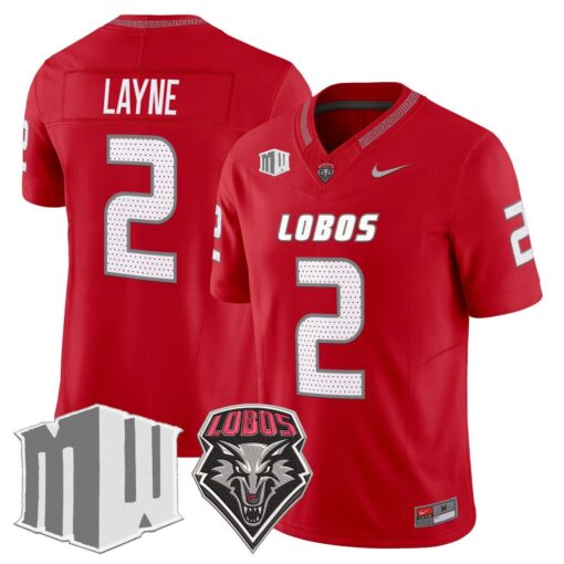 Jack Layne Jersey #2 New Mexico Lobos 2025 Vapor Limited Stitched - Image 3