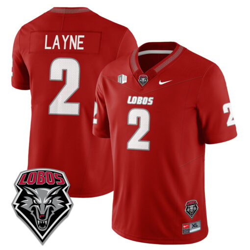 Jack Layne Jersey #2 UNM Lobo Football 2025 Stitched