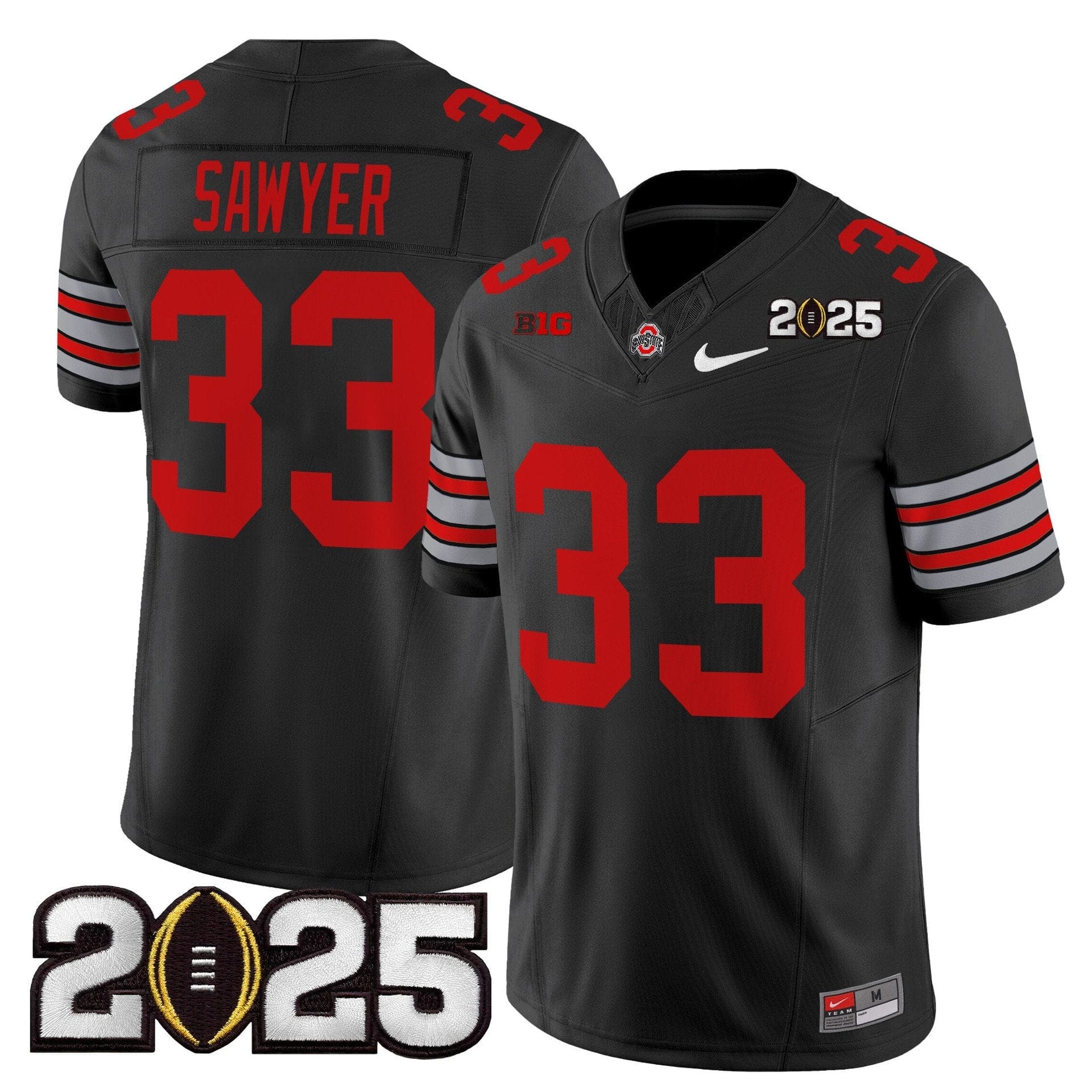 Jack Sawyer Jersey #33 Ohio State Heritage Stripe 2025 CFP Final Stitched
