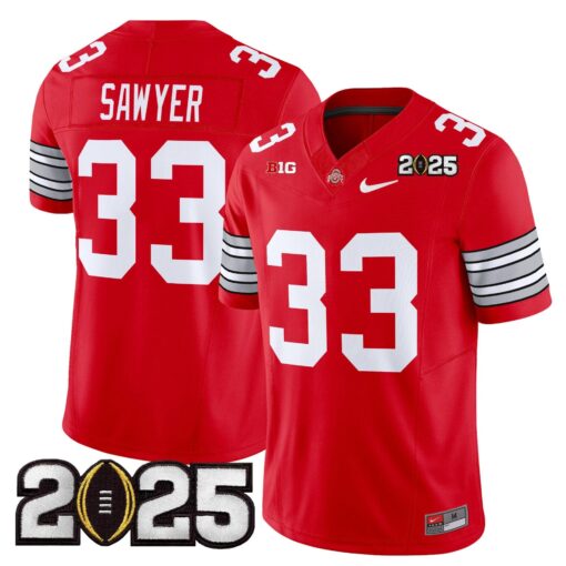 Jack Sawyer Jersey #33 Ohio State Heritage Stripe 2025 CFP Final Stitched - Image 4