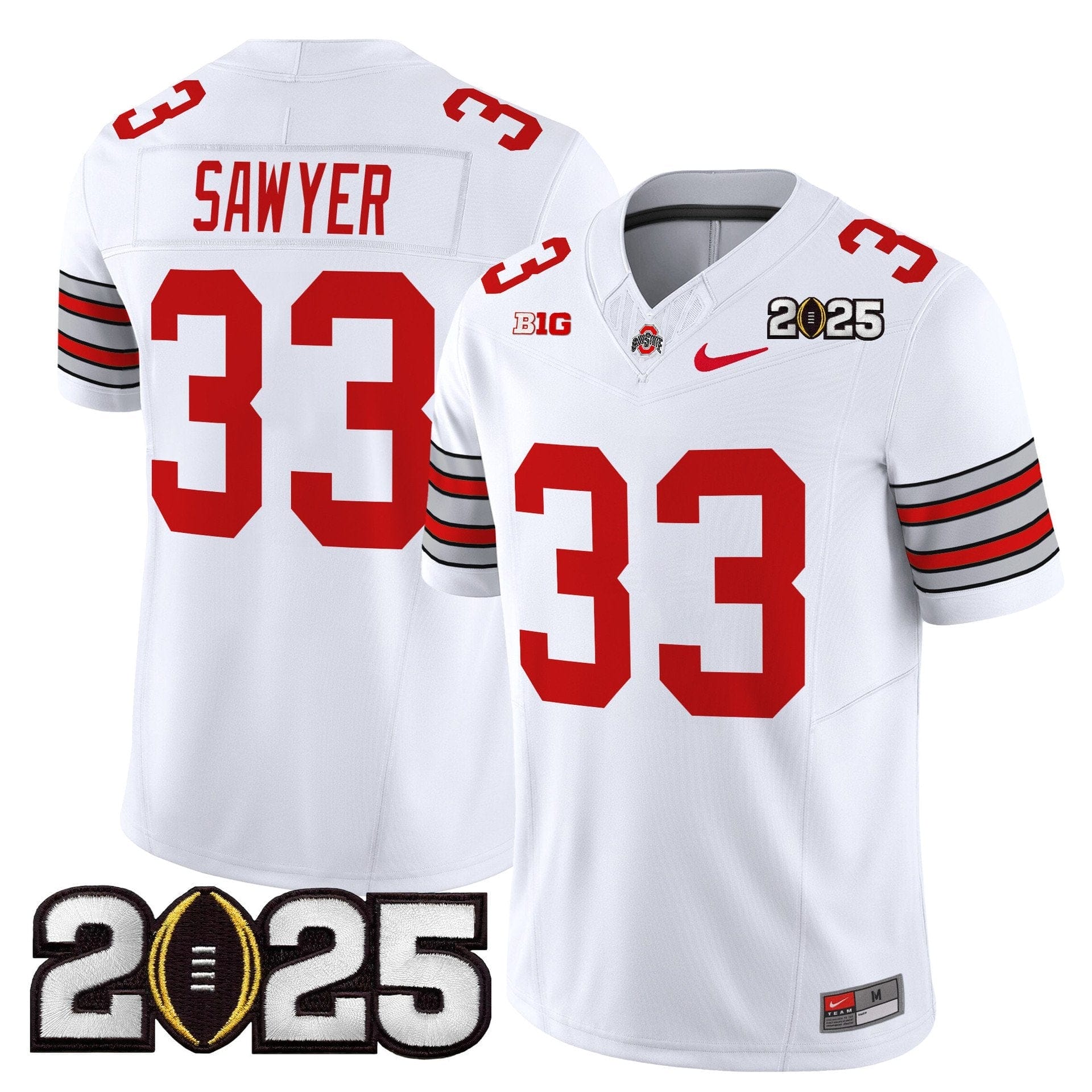 Jack Sawyer Jersey #33 Ohio State Heritage Stripe 2025 CFP Final Stitched - Image 2