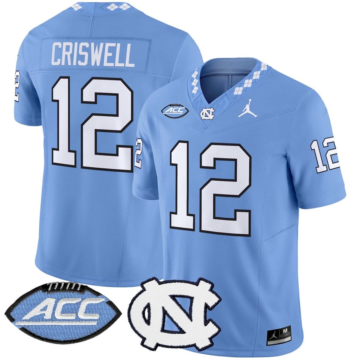 Jacolby Criswell Jersey #12 North Carolina Tar Heels 2025 Stitched - Image 3