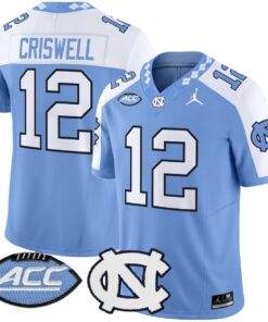 Alternative view of Jacolby Criswell Jersey #12 North Carolina Tar Heels 2025 Stitched