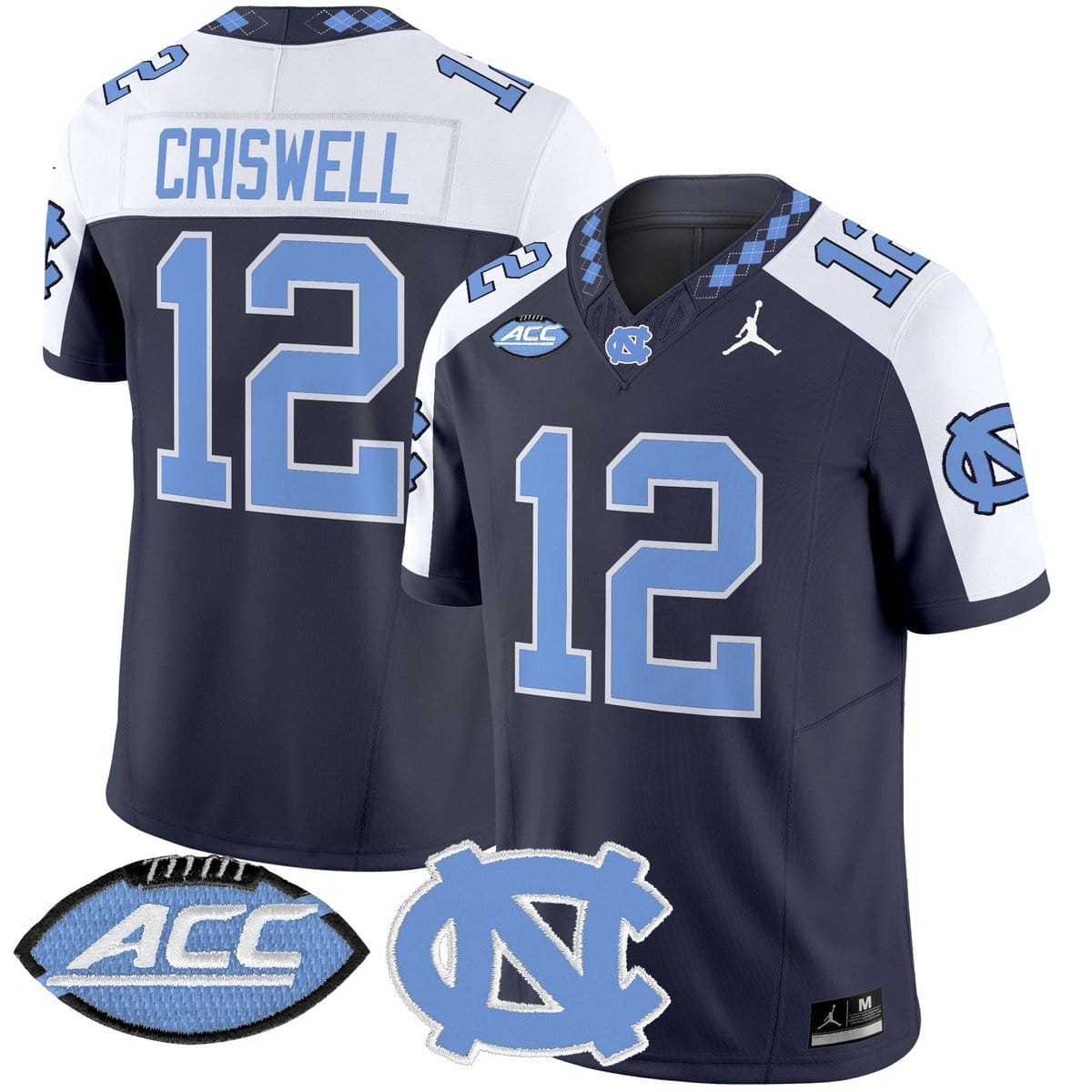Jacolby Criswell Jersey #12 North Carolina Tar Heels 2025 Stitched - Image 4