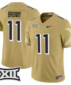 Jacurri Brown Jersey 11 UCF Knights 2025 Vapor Limited Football Stitched Gold