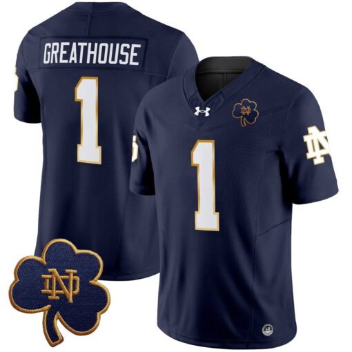Jaden Greathouse Jersey #1 Notre Dame 2025 Vapor Limited V3 Stitched - Image 2