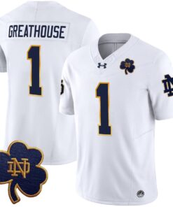 Jaden Greathouse Jersey 1 Notre Dame 2025 Vapor Limited V3 Stitched White