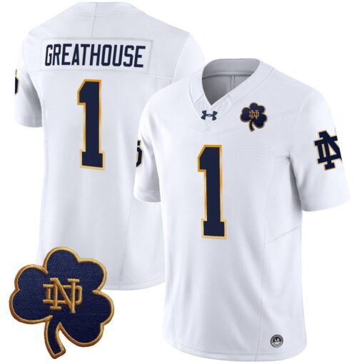 Jaden Greathouse Jersey #1 Notre Dame 2025 Vapor Limited V3 Stitched - Image 4