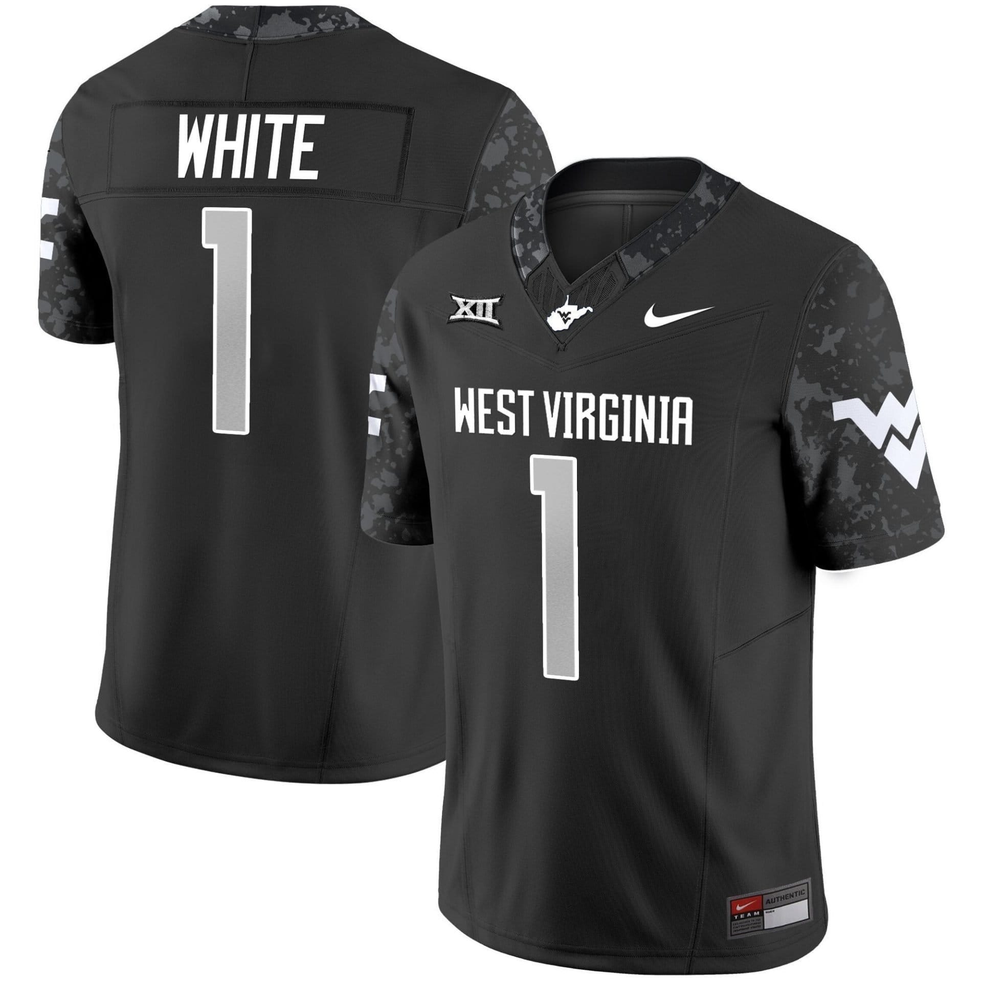 Jahiem White Jersey #1 West Virginia Mountaineers 2025 Stitched - Image 2