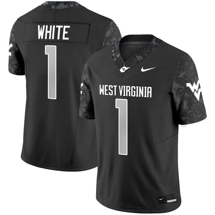 Jahiem White Jersey #1 West Virginia Mountaineers 2025 Vapor Stitched