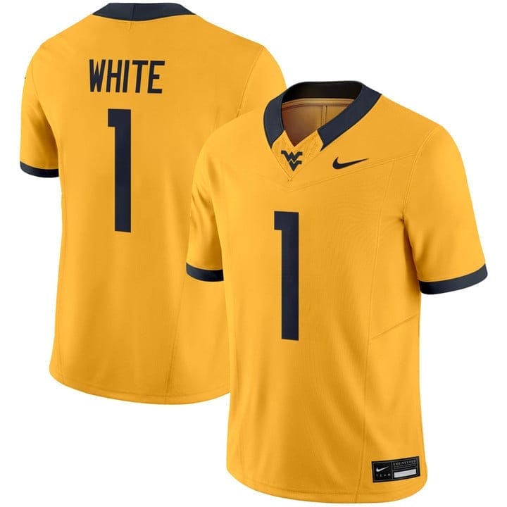 Jahiem White Jersey #1 West Virginia Mountaineers 2025 Vapor Stitched - Image 4