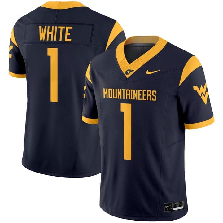 Jahiem White Jersey #1 West Virginia Mountaineers 2025 Vapor Stitched - Image 3