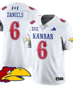 Jalon Daniels Jersey 6 Kansas Jayhawks Football 2025 Limited Stitched White