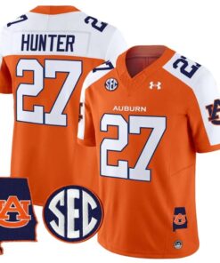 Jarquez Hunter Jersey 27 Auburn Tigers 2025 Alabama Patch Stitched Orange Alter