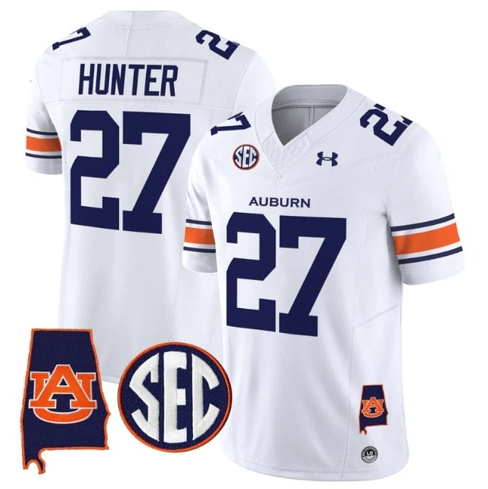 Jarquez Hunter Jersey #27 Auburn Tigers 2025 Alabama Patch Stitched - Image 2