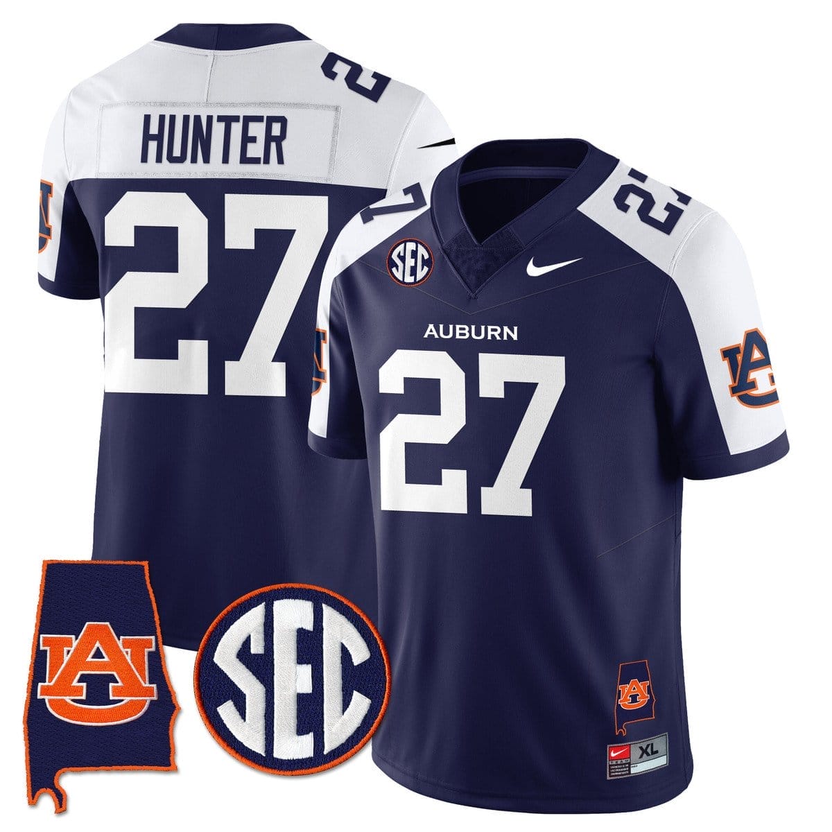 Jarquez Hunter Jersey #27 Auburn Tigers Alabama Patch Vapor Stitched
