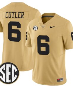 Jay Cutler Jersey 6 Vanderbilt Commodores 2025 Limited Stitched Gold