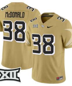 Jayden McDonald Jersey 38 UCF Knights 2025 Vapor Limited Stitched Gold