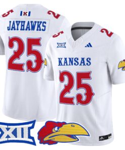 Jayhawks Jersey 25 Kansas Jayhawks 2025 Vapor Limited Stitched White